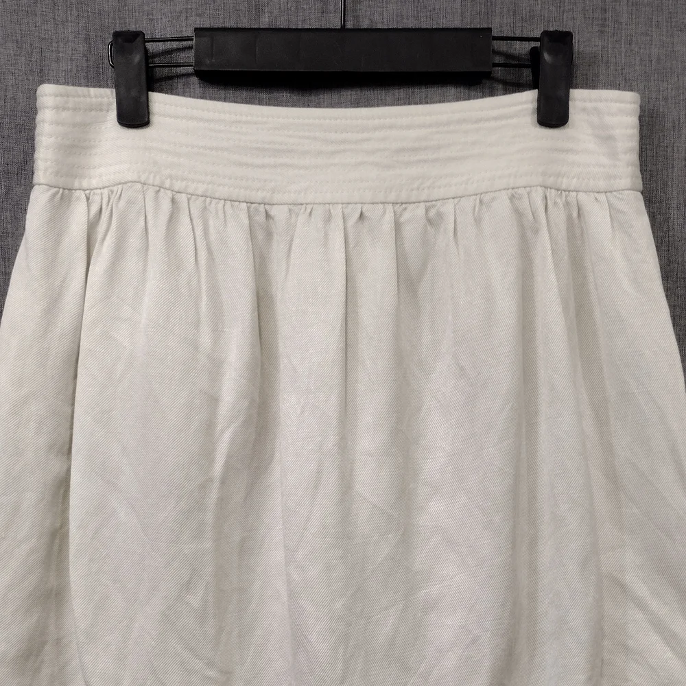 J.Crew Linen Blend Button Short Skirt Women's 6 White Preppy Academia Retro 90s - Picture 6 of 8